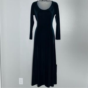Victoria's Secret Vintage Elegant Green Velvet Long Sleeve Dress NWT